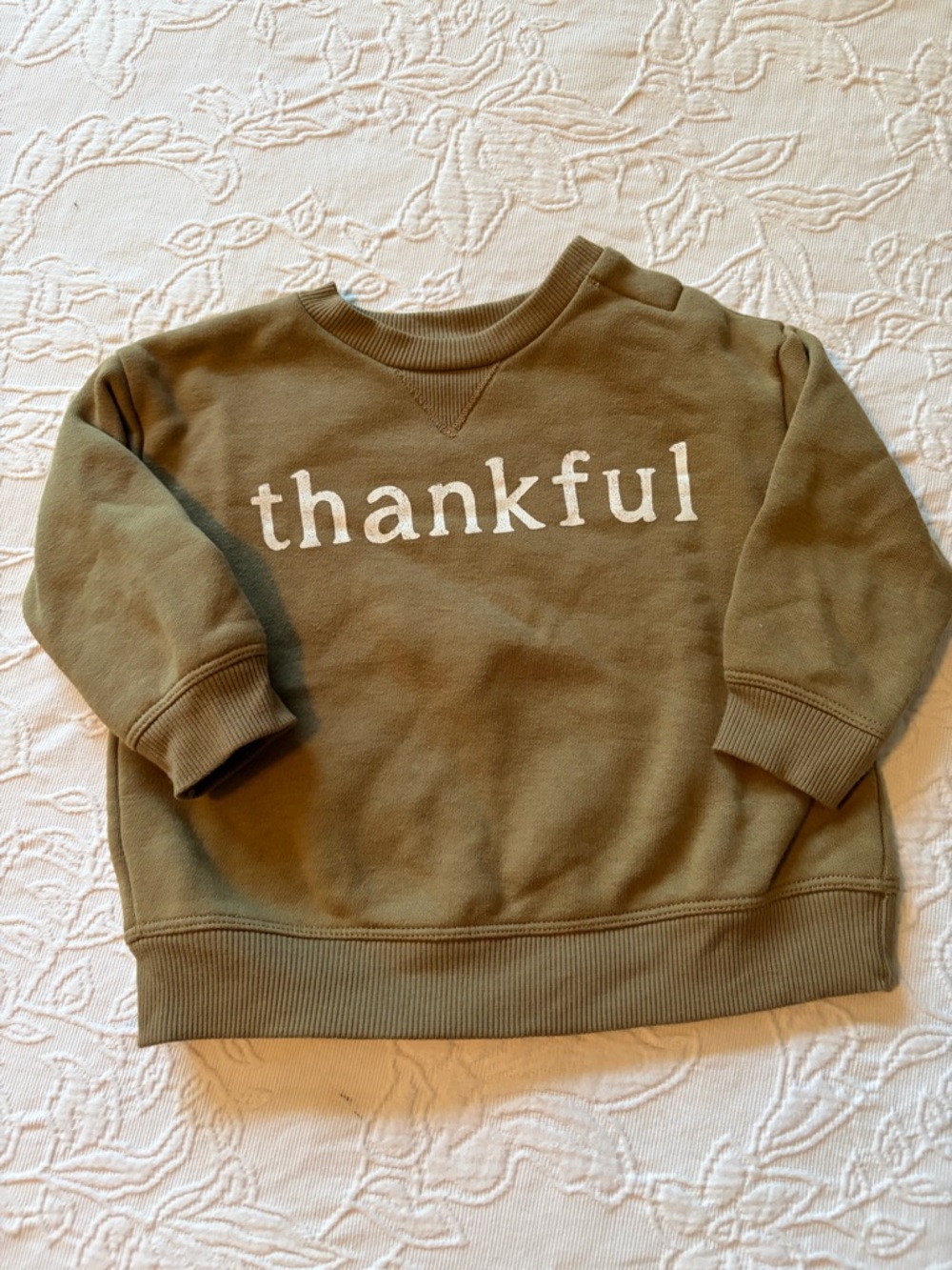 Little co Kids 'Thankful' Crewneck Sweatshirt -organic cotton 12m